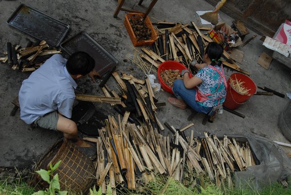 washing the bamboo