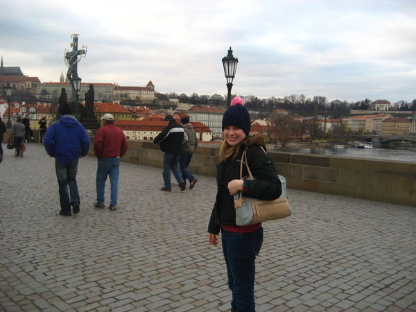 Becky and the Charles Bridge. 