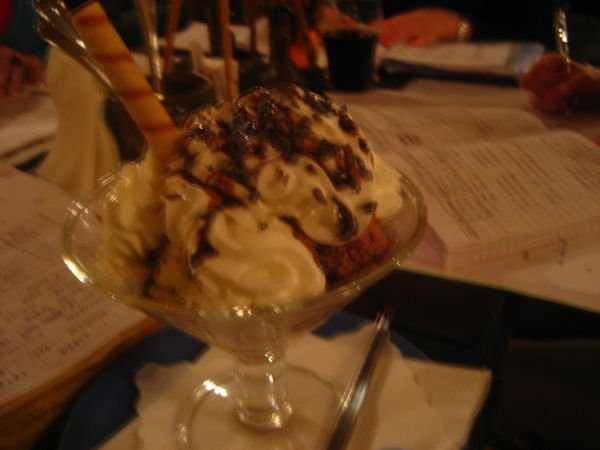 ice cream sundae. 