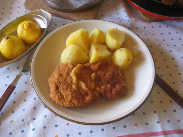 pork and boiled potatoes. 