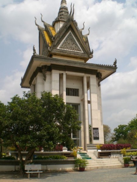 The monument at Choeung Ek, Killing Fields 