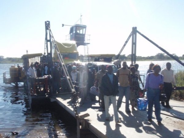Kazungula ferry crossing to Zambia from Botswana