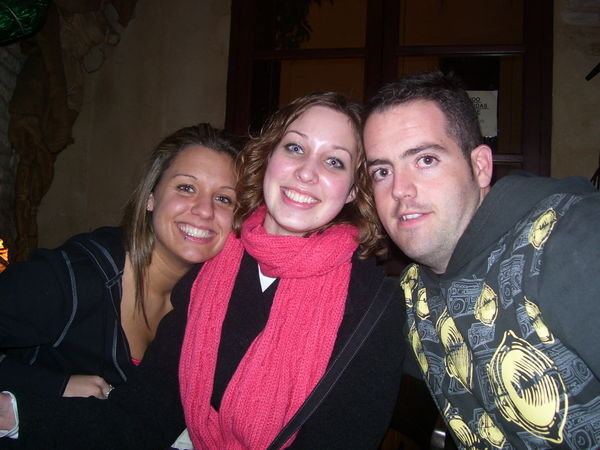 Katie, Julie, random Spanish guy at the bar