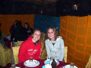 me and Julie at dinner in the desert