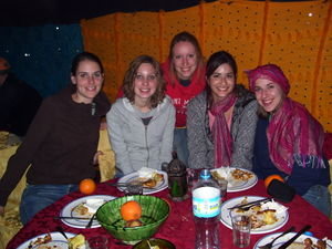 Caitlin, Julie, me, Elena, and Catherine at dinner