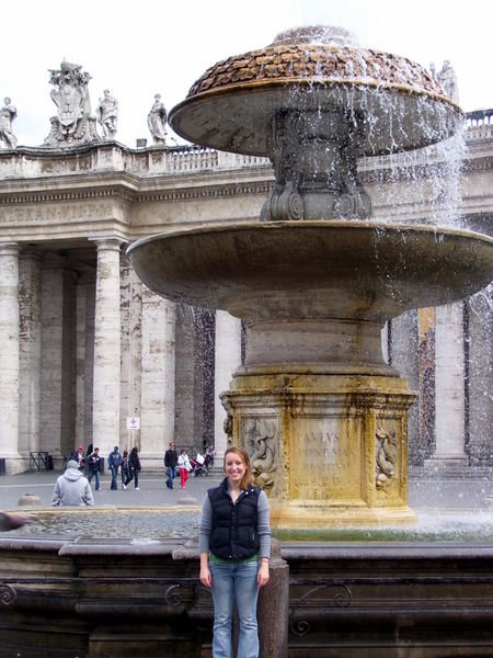 me with one of the fountains in St. Peter's Square