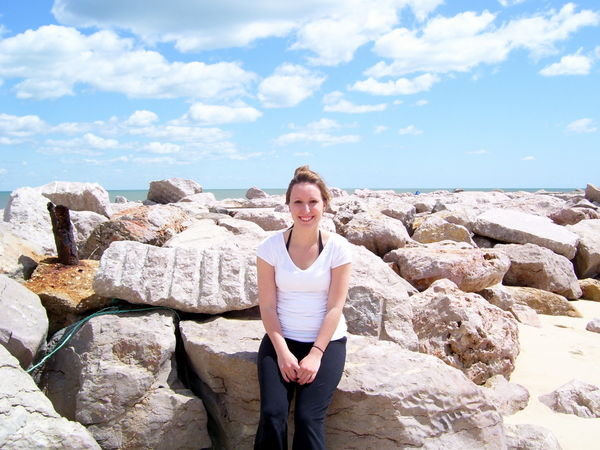 me on the rocks of Ihla de Tavira
