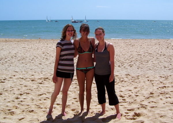 Julie, Katie, and I...if only the wind had cooperated and i wasn't beat red!