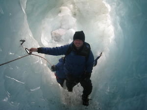 Climbing through the Glacier