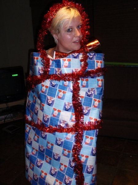 Wrapping Lizz as a present