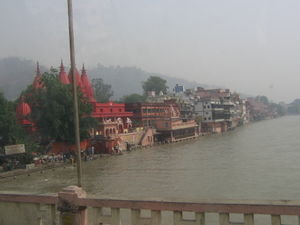 Red temple on the Ganges