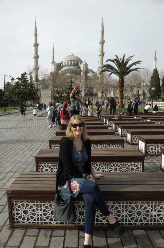 Lottie Let Loose in front of the Blue Mosque, Istanbul