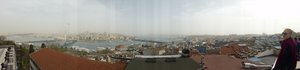 View from roof top cafe overlooking Istanbul