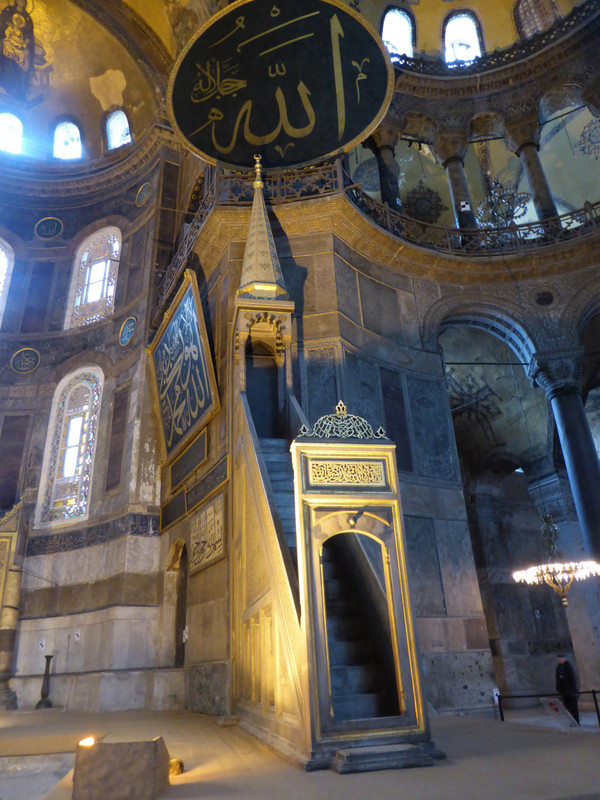 'Stairway to Heaven' inside the Haghia Sophia, Istanbul