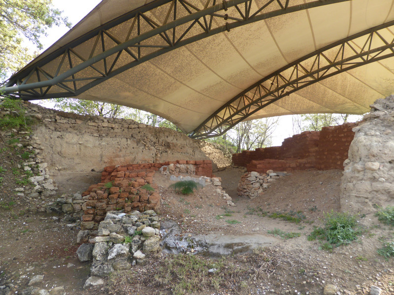 Citadel wall reconstruction with fired mudbricks