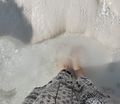 Bare foot at Pamukkale cotton castles