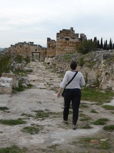 Exploring the Roman ruins at Pamukkale