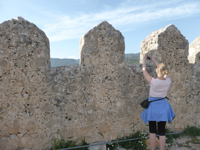 Enjoying the views from the top of Simena Castle