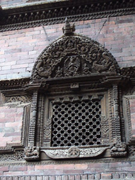 Window detail at the house of the Kumari, Living Goddess