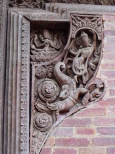 Carving detail on a building in Durbar Square, Kathmandu