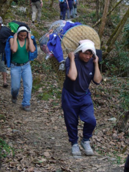 Porters carrying their loads on their heads