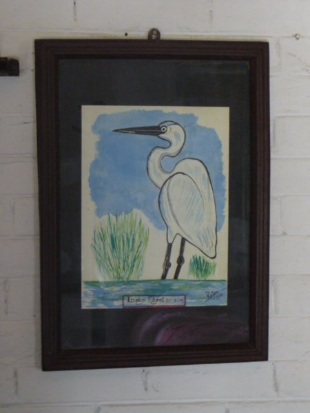 Egret painting in my hut