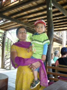 Wife and child of one of the wardens at Chitwan