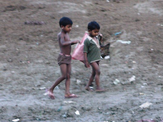 Children at the ghats, Varanasi