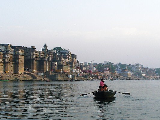 Early morning boat trip on the river Ganges at Varanasi