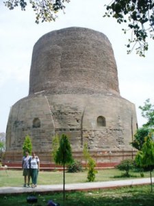 The Stupa at Sarnarth that marks the spot where Buddha preached his first sermon