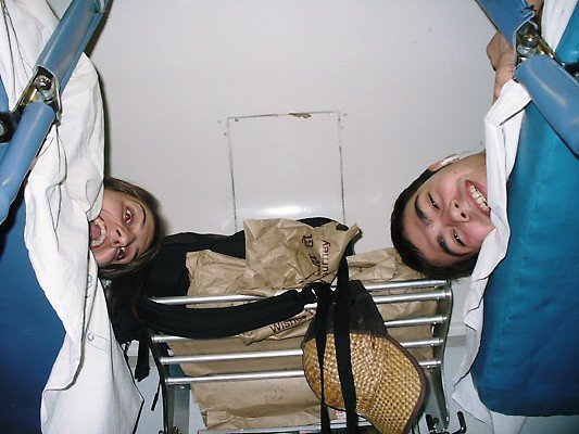 Harriet and Joe in their sleeper train bunks