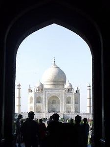 Framed view of the Taj Mahal