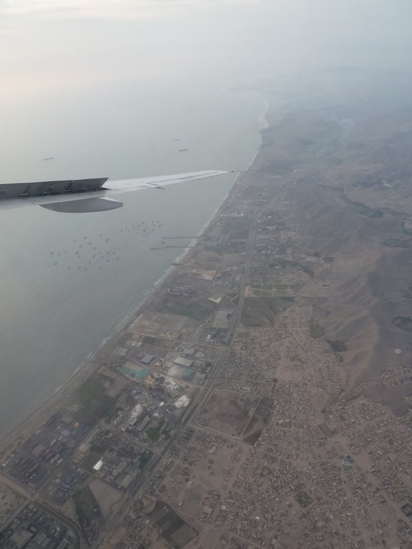 Landing at Lima, Peru.