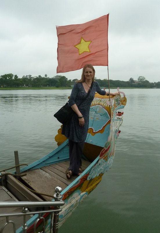 Posing on the dragonboat