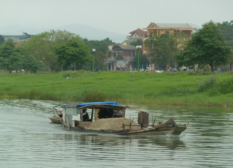 Very low slung, boat on the Perfume River, Hue