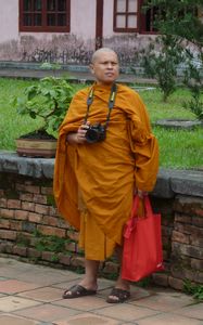 Buddhist monk on holiday
