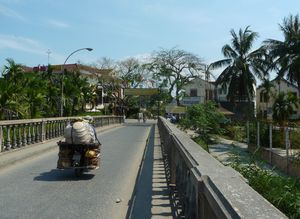Walking back across the bridge to hotel, Hoi An