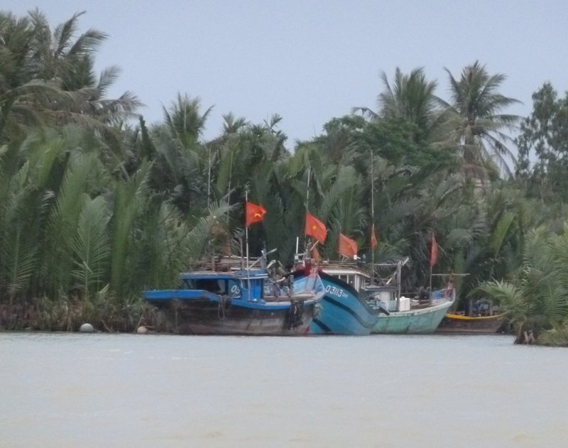 Boats on the river near Hoi An