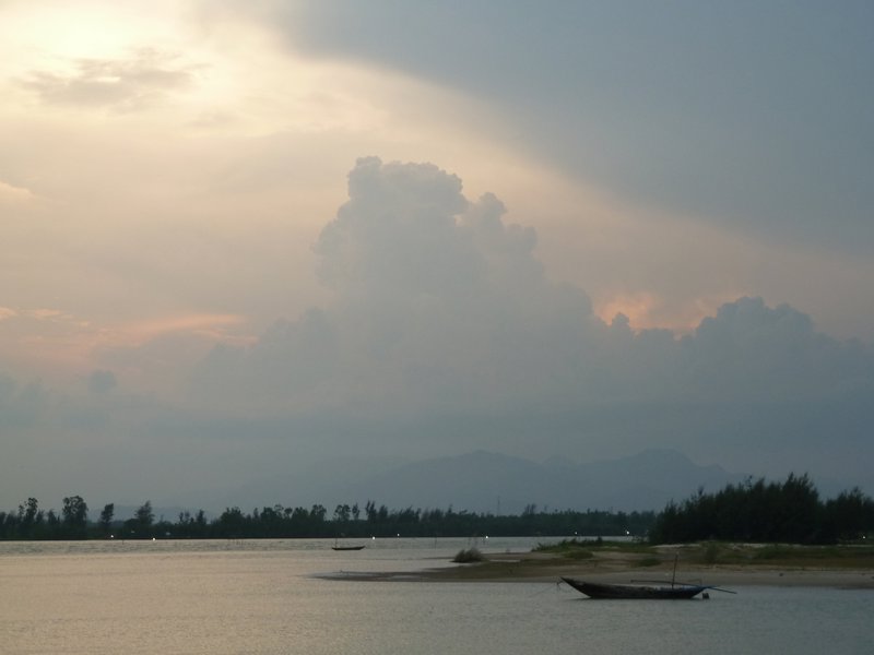 Sunset by the river near Hoi An