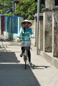 Cycling through the alleyways on the island we visited