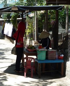 Street seller on the island we visited
