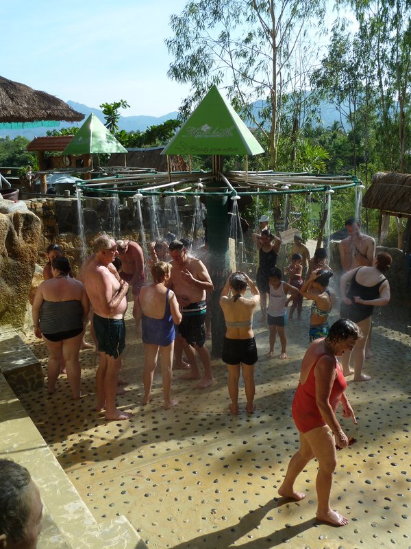 Hilarious communal shower trying to get all the mud off