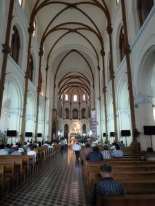 Inside the Roman Catholic cathedral 