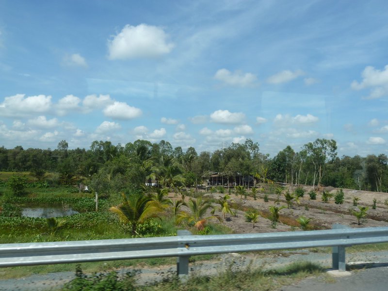 Countryside seen from bus on way to Mekong delta