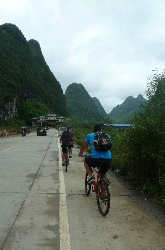 Enjoying a cycle ride in the countryside near Yangsuo