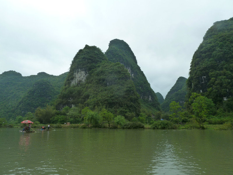 Bamboo raft trip on the River Li near Langshuo