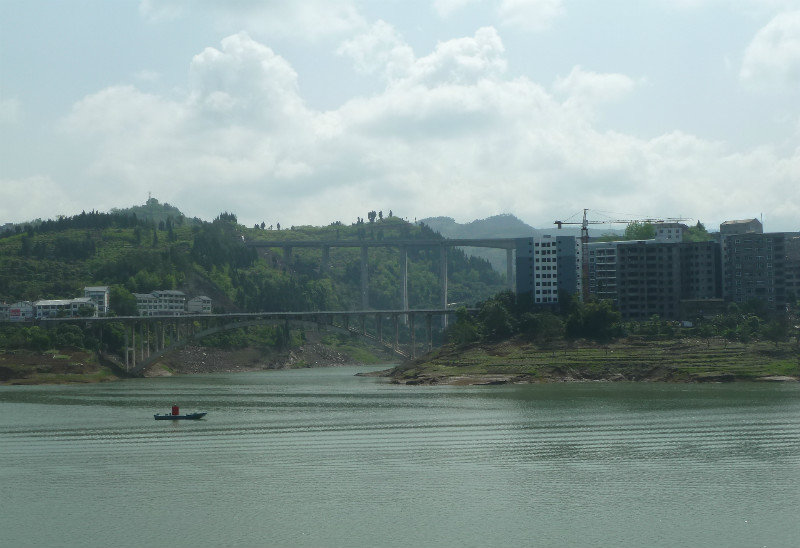 Views of the more built up side of the river where most people have been resettled