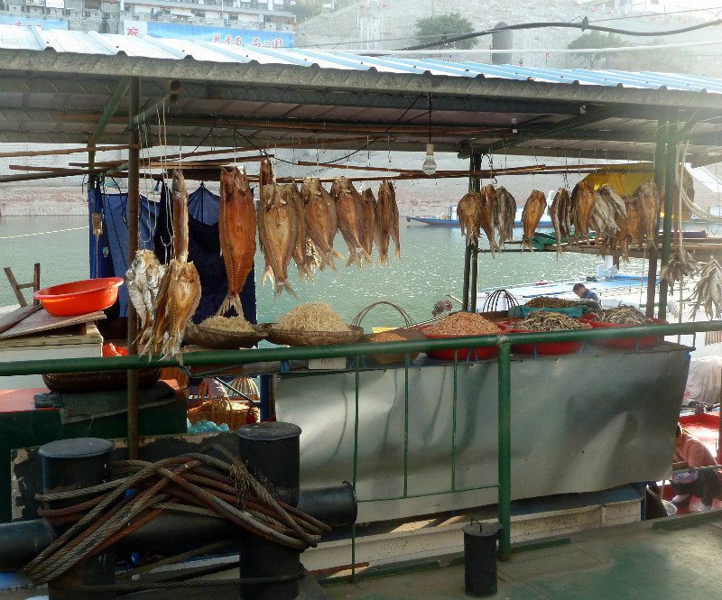 Dried fish for sale at the docks