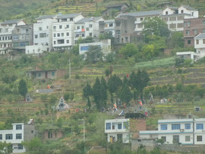 Resettlement houses seen on the way to Shennong Stream