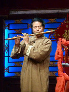 Playing the flute at the Chengdu Cultural Show